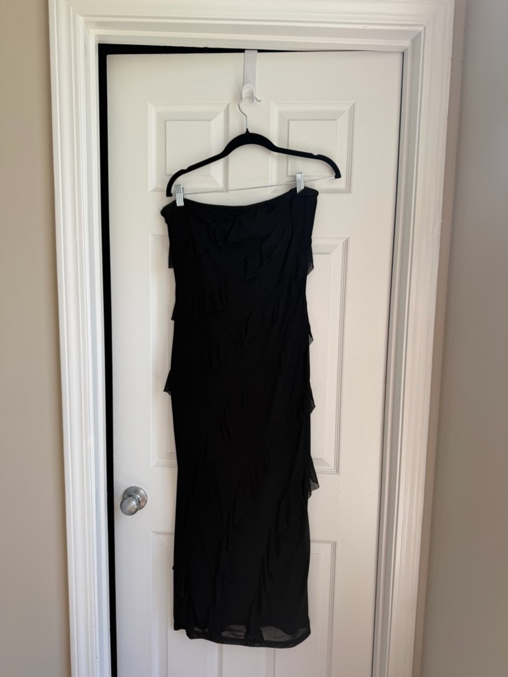 Strapless Black Evening Dress